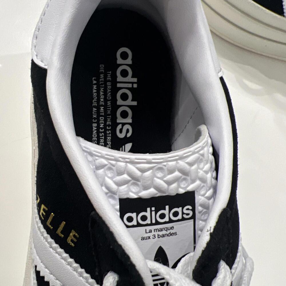 Adidas Gazelle Bold Platform Sneakers Shoes Black White HQ6912 Women’s Size 11 - Picture 4 of 5